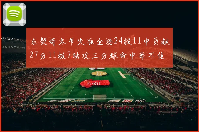 东契奇末节失准全场24投11中贡献27分11板7助攻三分球命中率不佳